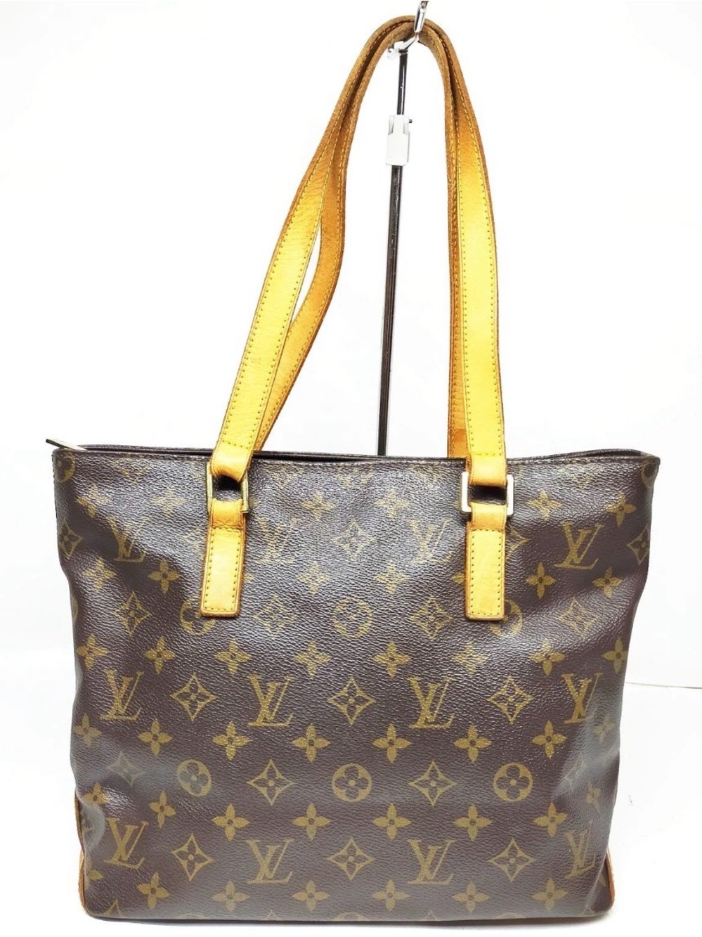 Louis Vuitton Monogram Canvas Tote with Yellow-Tan Straps